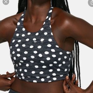Outdoor Voices move free crop top in black and white polka dot sz small